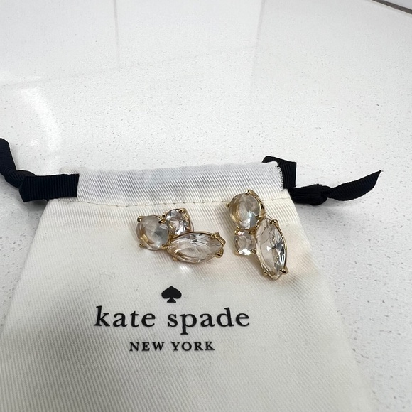 Kate Spade Faceted Crystal Cluster Stud Earrings Gold tone with crystal - Picture 2 of 8